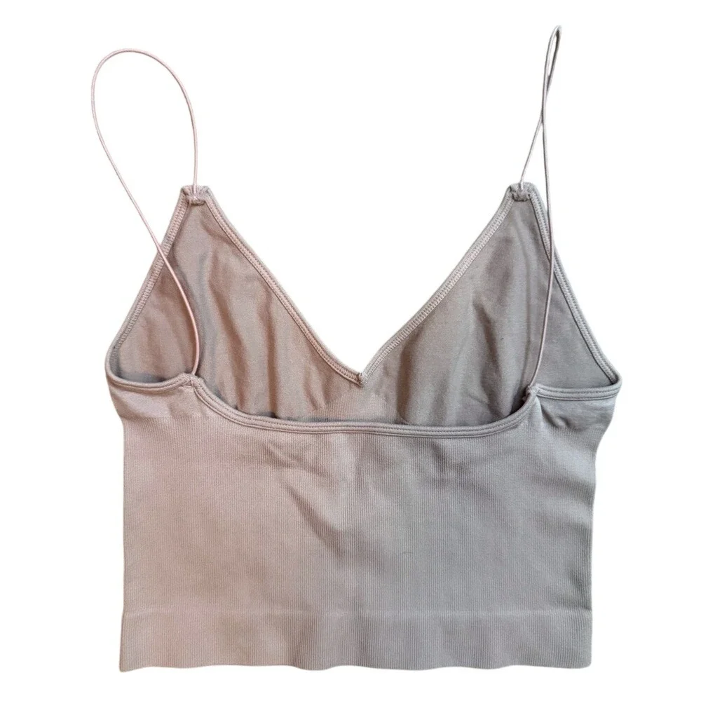 Free People Ali Low Back‎ Seamless Bra Size M/L Nude Stretch Comfy